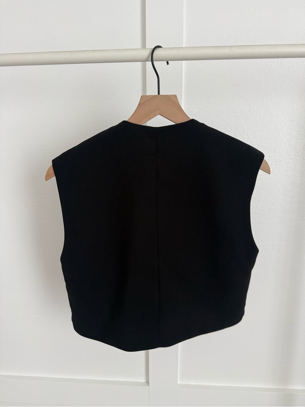 Zara Black Sleeveless Button Down Waistcoat Vest Top - Picture 3 of 3